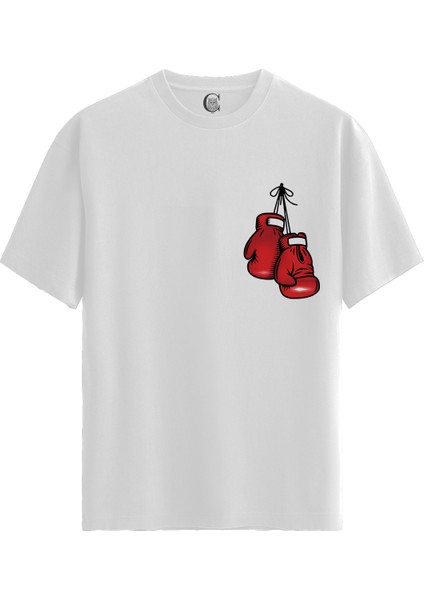 Boxing Spirit - Pamuklu Erkek Beyaz Tişört - Premium Quality