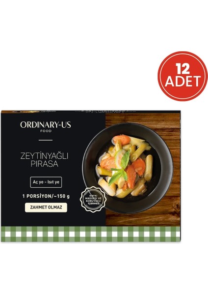 Zeytinyağlı Pırasa 12'li Hazır Yemek