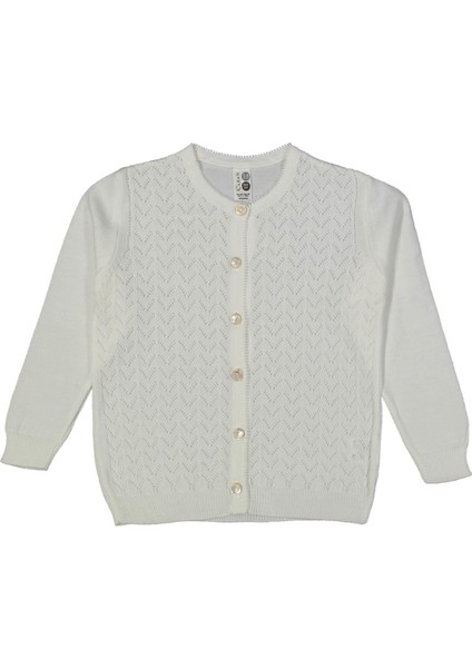 Kız 5/8 Yaş V Delikli Triko Hırka