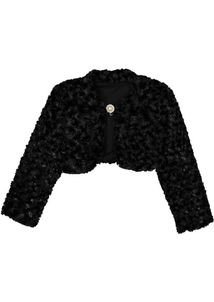 Kız 10/13 Yaş Inci Tokalı Kürk Bolero