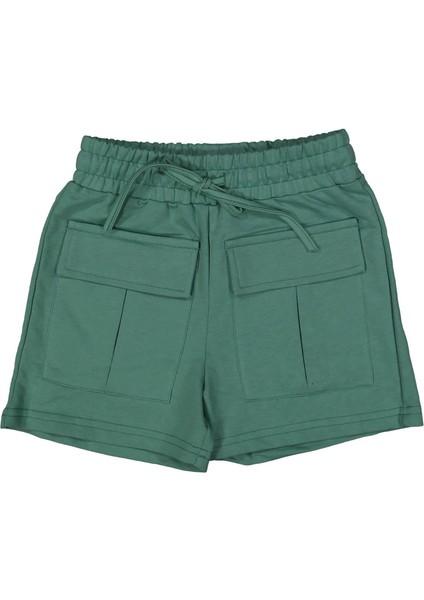 Kız 6/10 Yaş Ön Kapaklı Cepli Şort