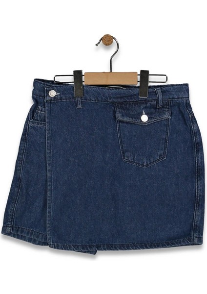 Kız 13/16 Yaş Yüksek Bel Cepli Şort Etek