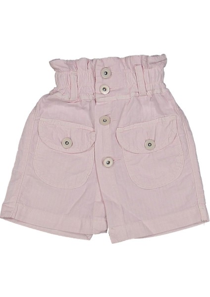 Kız 3/7 Yaş Ham Cepli Düğmeli Etekli Şort