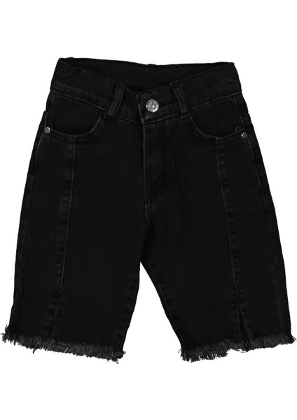 Kız 8/12 Yaş Parçalı Paç Püsküllü Kot Kapri