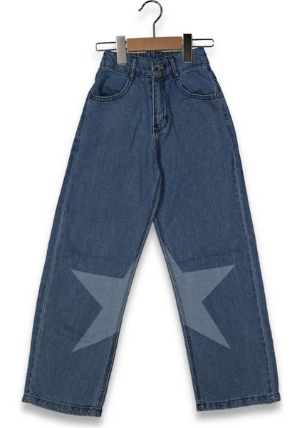 Kız 11/15 Yaş Wkl Lazer Yıldızlı Mavi Pantolon