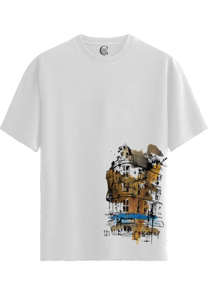 Urban Echo - Pamuklu Kadın Beyaz Tişört - Premium Quality