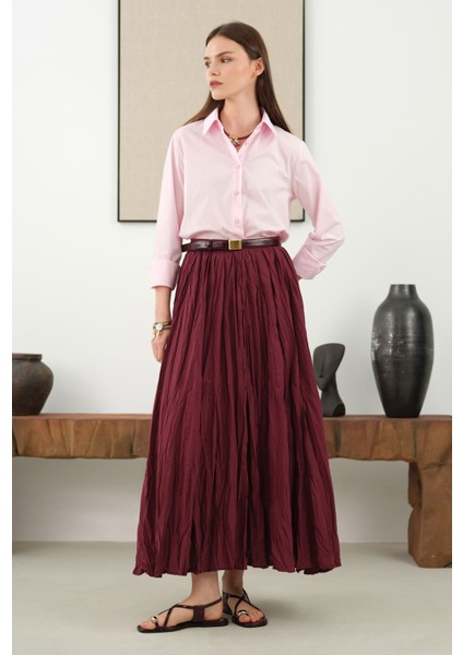 Kısa Fit Gömlek Toz Pembe