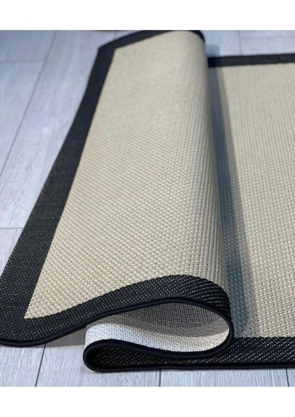 Sisal Bordürlü Jut Hasır Halı Kahve Siyah modelleri