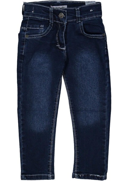 Kız 3/7 Yaş Klasik Kesim Mavi Kot Pantolon