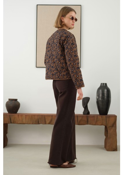 Kapitone Kısa Ceket Geometrik Desen fırsatları