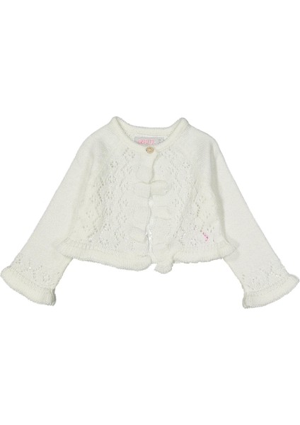 Kız 1/4 Yaş Fırfırlı Yakası Inci Düğmeli Bolero
