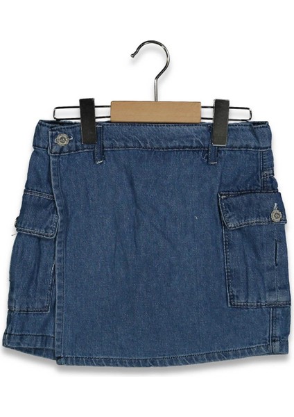 Kız 8/12 Yaş Yüksek Bel Cepli Şort Etek
