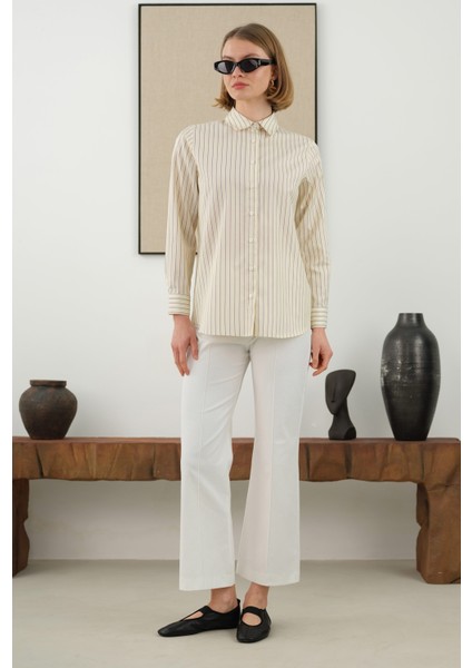 Çizgili Fit Gömlek Soft Sarı fiyatları