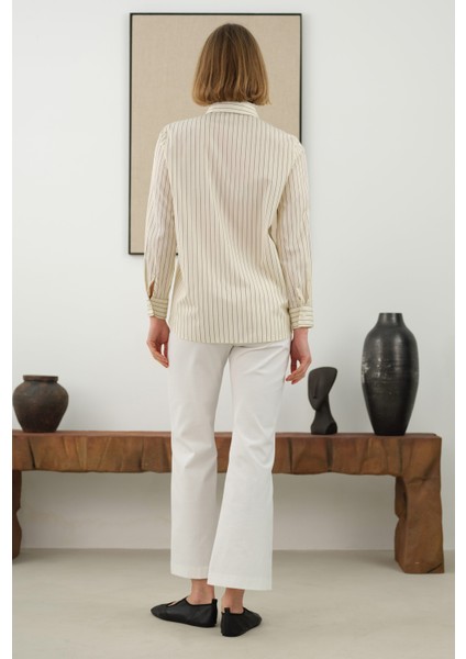 Çizgili Fit Gömlek Soft Sarı indirimleri