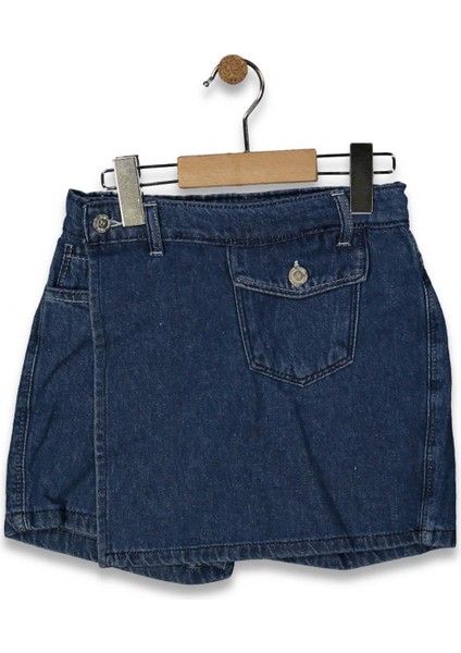 Kız 8/12 Yaş Yüksek Bel Cepli Şort Etek