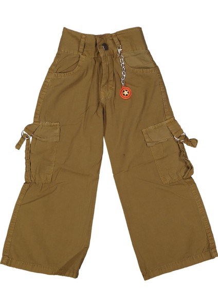Kız 6/10 Yaş Bond Paraşüt Kargo Cepli Aksesuarlı Pantolon