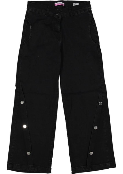 Kız 13/16 Yaş Yan Cepli Siyah Kot Pantolon