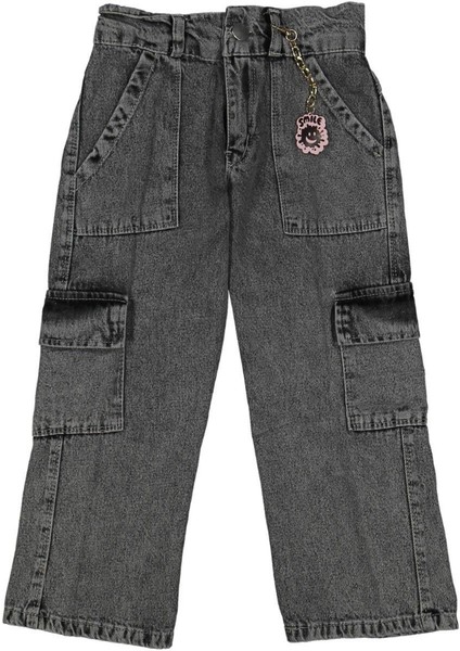 Kız 11/15 Yaş Cotton Kargo Black Rock Pantalon