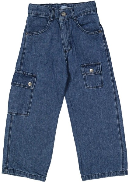 Kız 11/15 Yaş Kargo Cep Çıtçıtlı Kot Pantolon