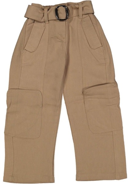 Kız 4/9 Yaş Yan Cepli Kemerli Pantolon