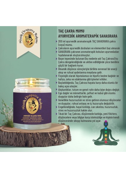 Taç Çakra Mumu Ayurvedik Aromaterapik Mum