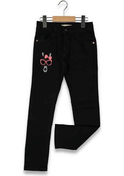 Kız 3/7 Yaş Siyah Kot Pantolon