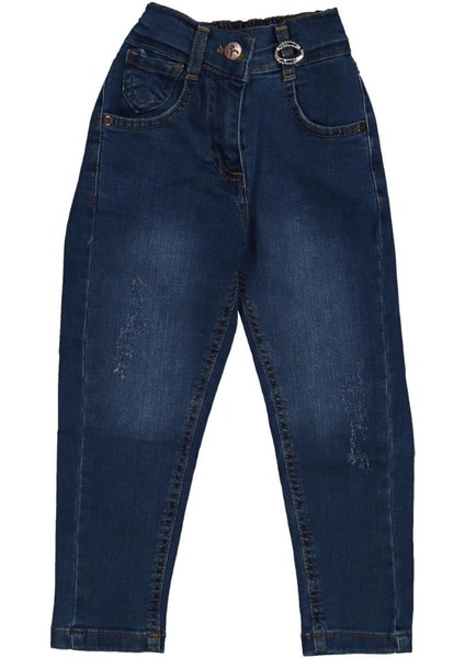 Kız 4/9 Yaş Fularlı Kot Pantolon