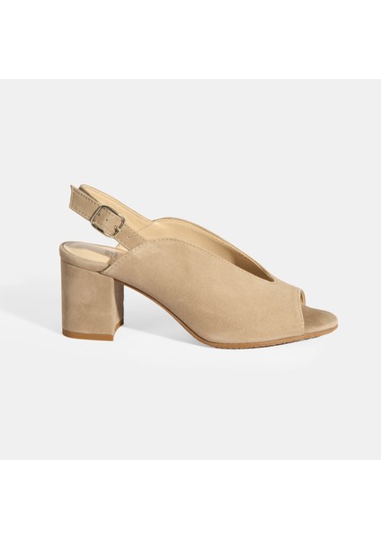 Kyros Vizon Kadın Toka Detaylı Slingback Topuklu Günlük Ayakkabı