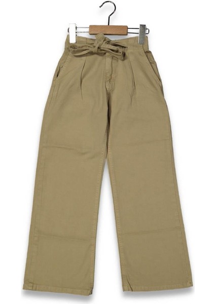 Kız 6/10 Yaş Kemerli Bol Paça Kot Pantolon