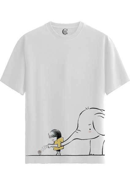 Giant Support - Pamuklu Erkek Beyaz Tişört - Premium Quality