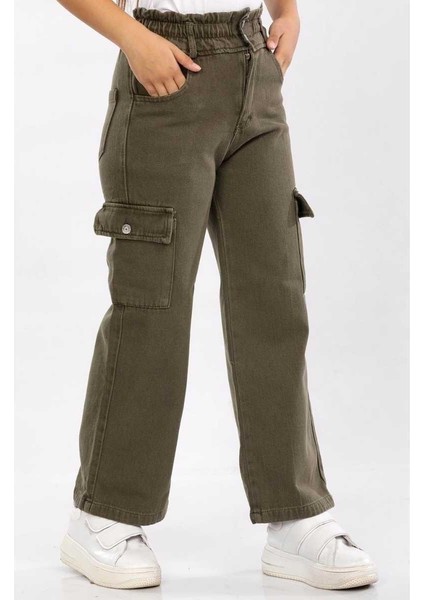 Kız 13/16 Yaş Yüksek Bel Kargo Cepli Pantalon