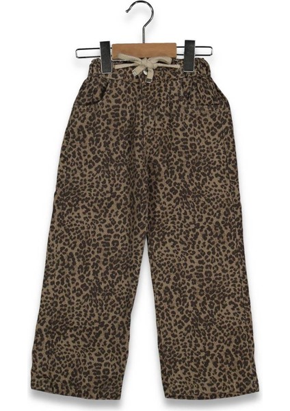 Kız 9/12 Yaş Leopar Bel Bağcıklı Pantalon