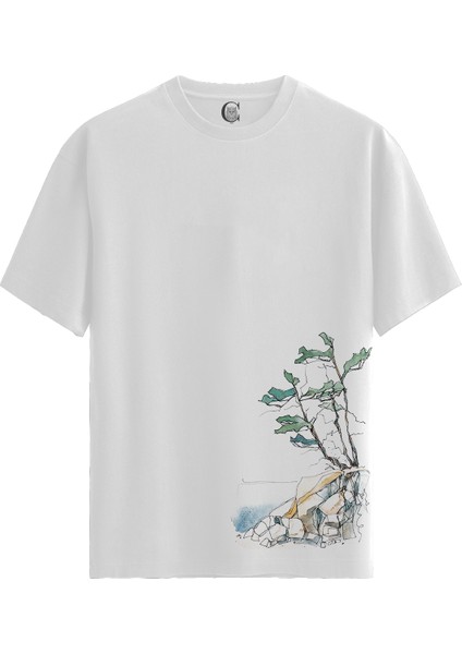 Rock Growth - Pamuklu Erkek Beyaz Tişört - Premium Quality