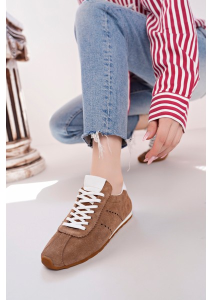 Lizbon Model Hakiki Deri Toprak Süet Bağcıklı Günlük Kadın Sneakers fiyatları