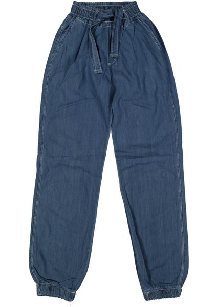 Kız 8/12 Yaş Bel Paça Lastikli Kot Pantolon