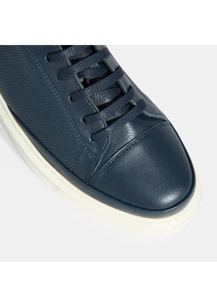 Kayzen Lacivert Kadın Deri Bağcıklı Spor Ayakkabı indirimleri