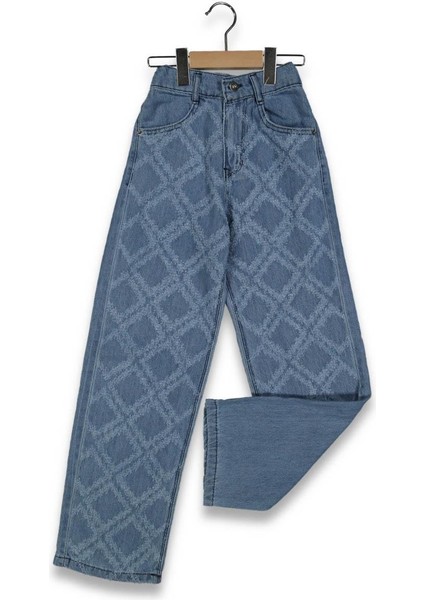 Kız 11/15 Yaş Lazerli Mavi Pantolon