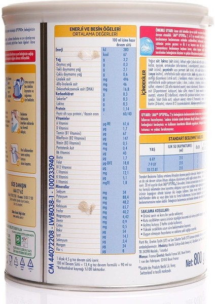 Nessiworld Sma Optipro Probiyotik 2 Bebek Devam Sütü 6-12 Ay 400 gr