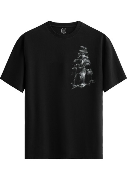 Dark Falls Pamuklu Erkek Siyah Tişört - Premium Quality