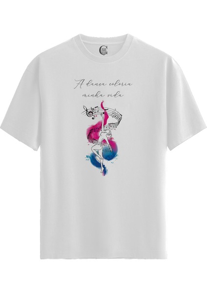 Dance Music - Pamuklu Erkek Beyaz Tişört - Premium Quality