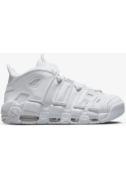 Uptempo'96 Air More Leather Sneaker Hakiki Deri Bilekli Günlük Spor Ayakkabı Beyaz