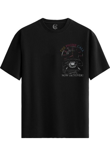 Phone Call Pamuklu Erkek Siyah Tişört - Premium Quality