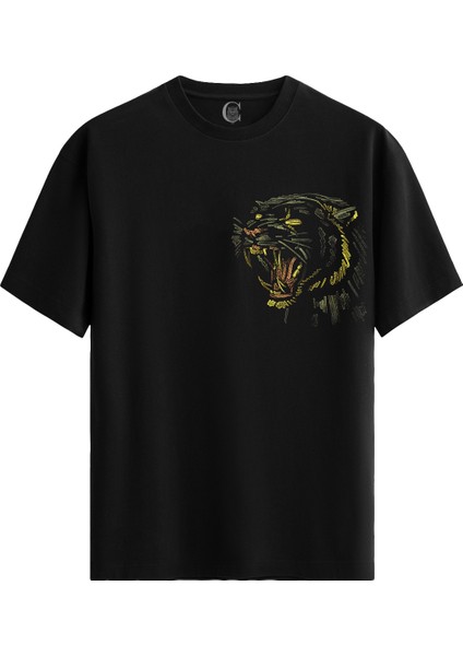 Roaring Beast Pamuklu Erkek Siyah Tişört - Premium Quality