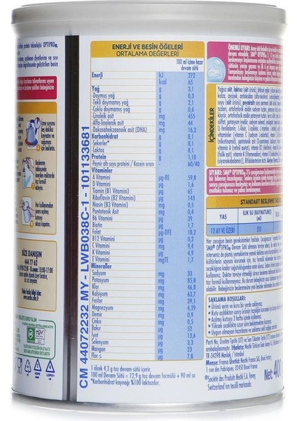 Nessiworld Sma Optipro Probiyotik 3 Bebek Devam Sütü 1-3 Yaş 400 gr