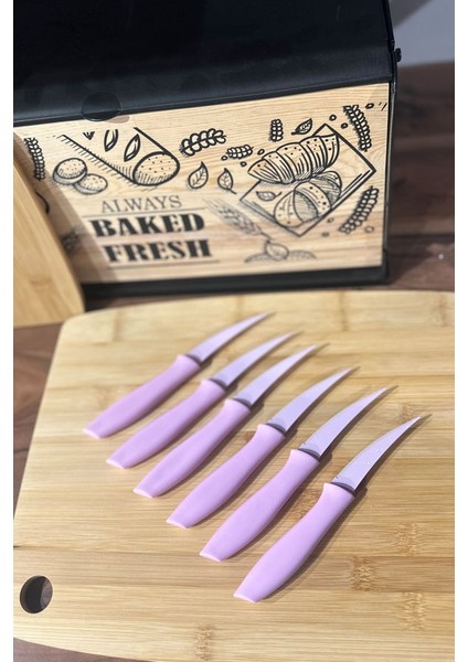 Meyve Bıçağı Lazer Kesim Bıçak Meyve Bıçak Pembe