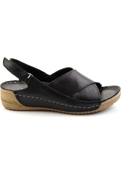 Siyah Leather Kadın Sandalet K05331031103