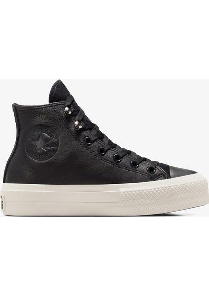 Chuck Taylor All Star Lift Unisex Siyah Deri Platform Sneaker