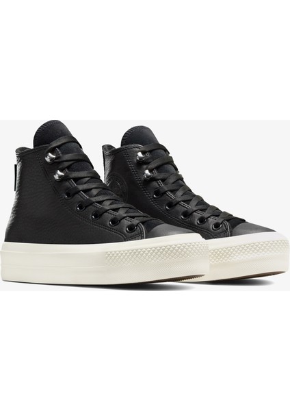 Chuck Taylor All Star Lift Unisex Siyah Deri Platform Sneaker fiyatları