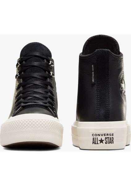 Chuck Taylor All Star Lift Unisex Siyah Deri Platform Sneaker modelleri