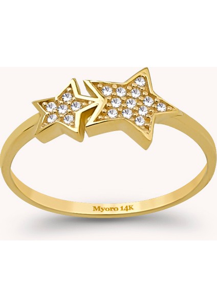 14 Ayar Altın Yıldızlı Yüzük